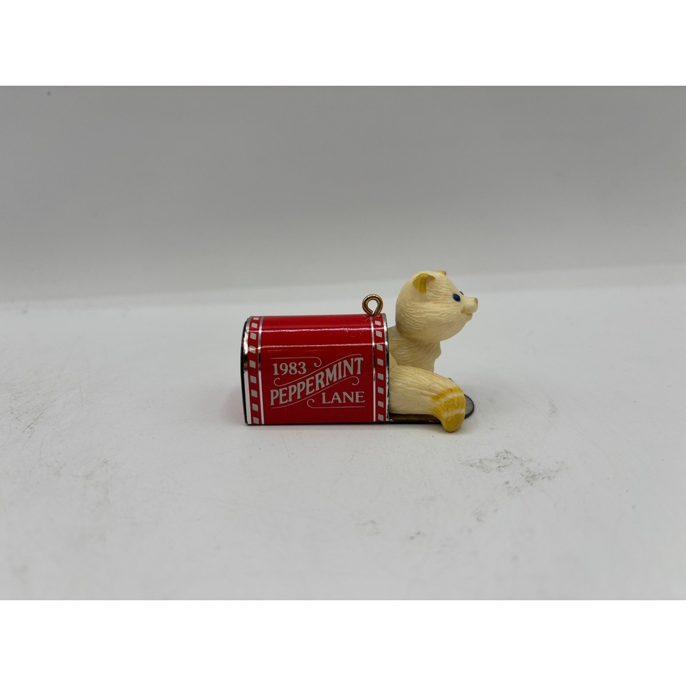 Hallmark Keepsake Ornament Dated 1983 Vintage Mailbox Kitten Handcrafted